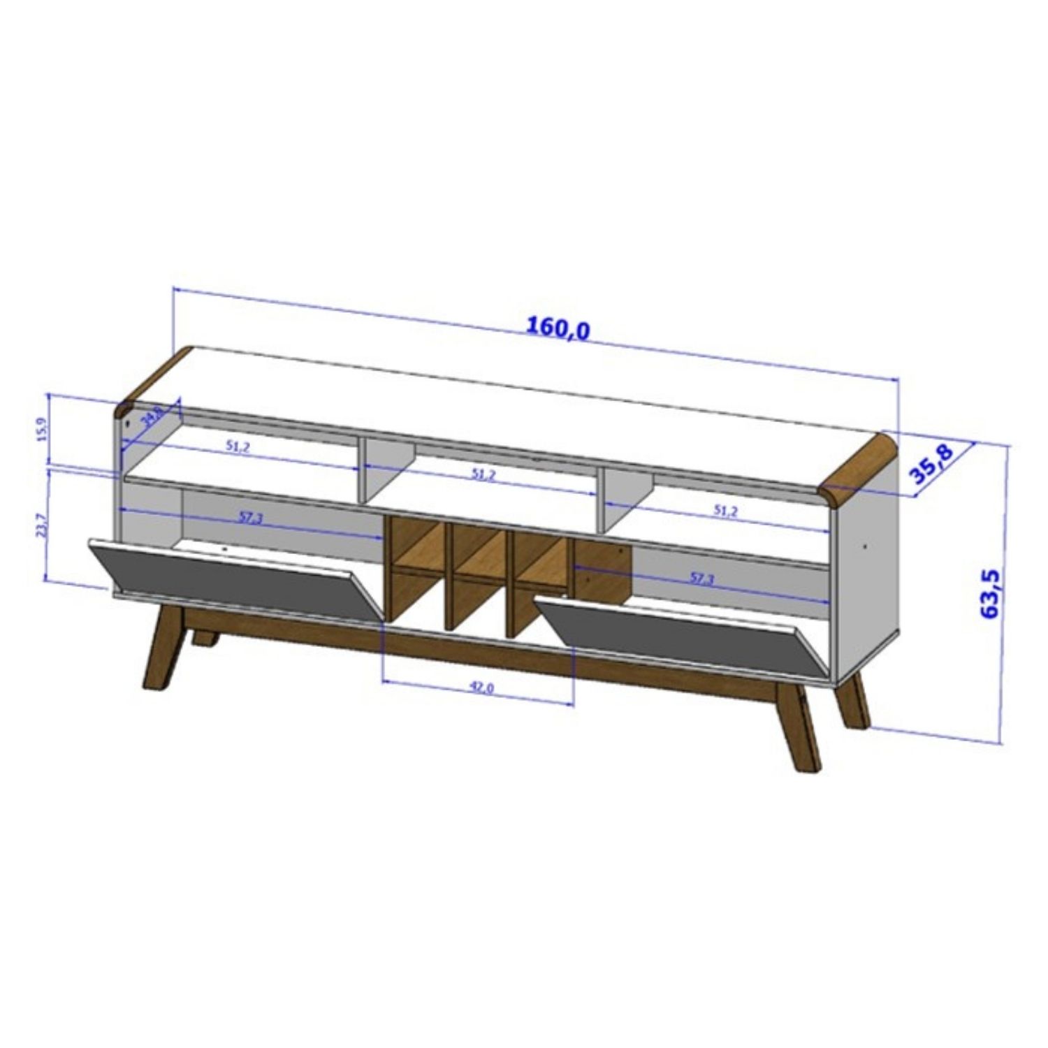 RACK TV HOGA LARIMAR MDP BLANCO 65' CANELA - 4