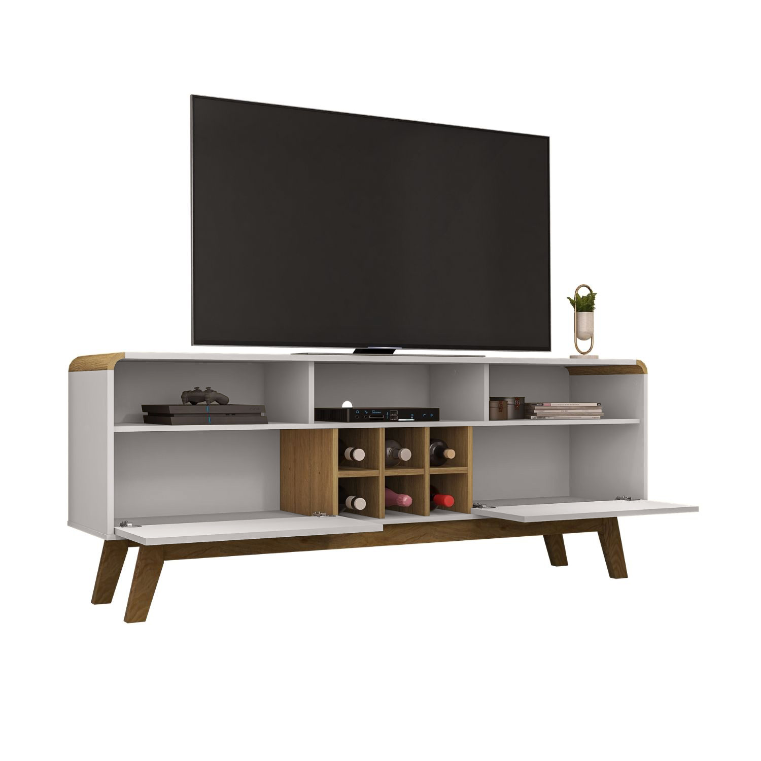 RACK TV HOGA LARIMAR MDP BLANCO INVIERNO 65' CANELA - 4