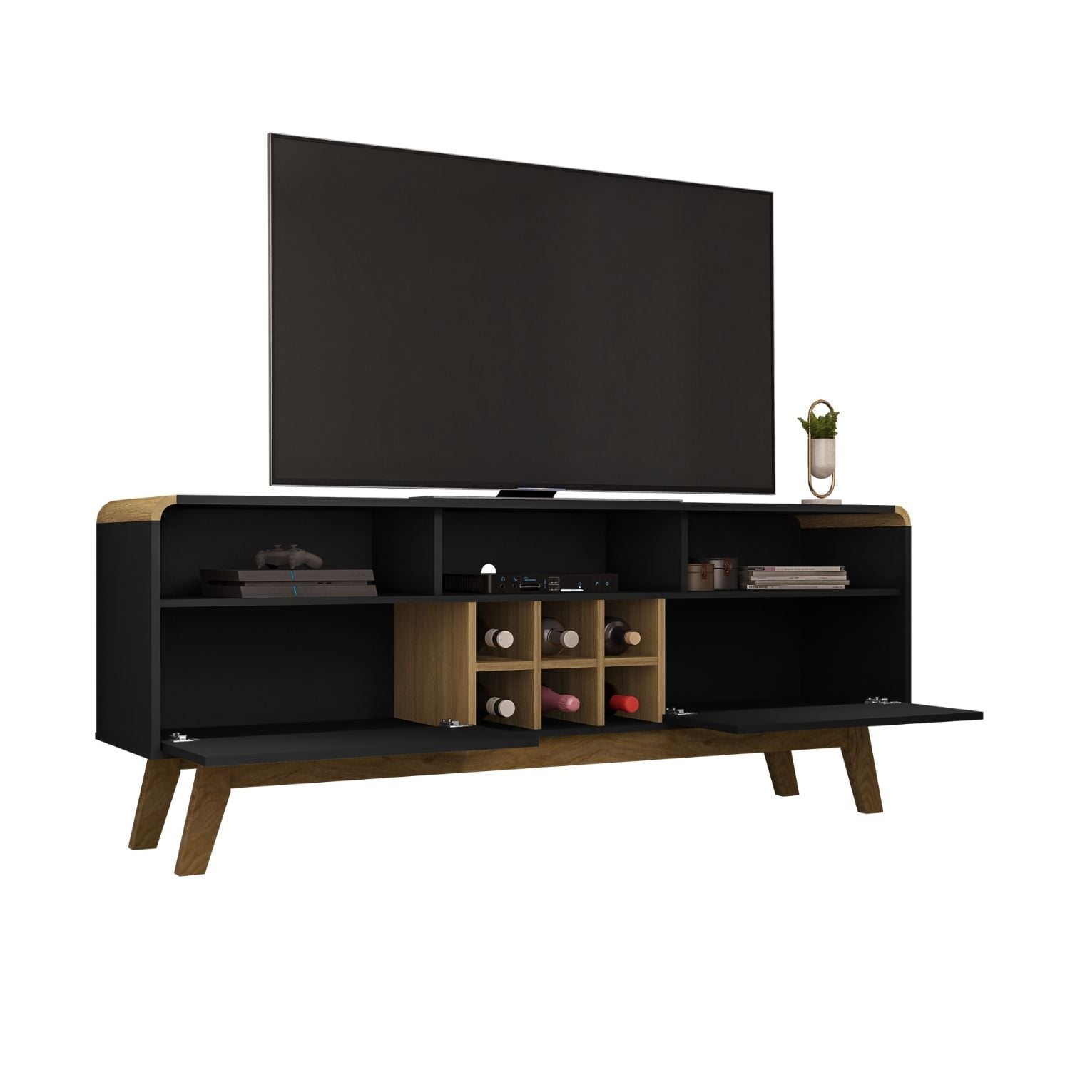 RACK TV HOGA LARIMAR MDP NEGRO 65' CANELA - 4