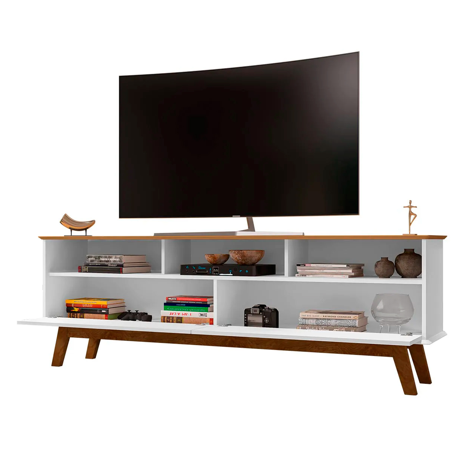 RACK TV HOGA ELEGANT MDP CANELA 65' BLANCO - 4