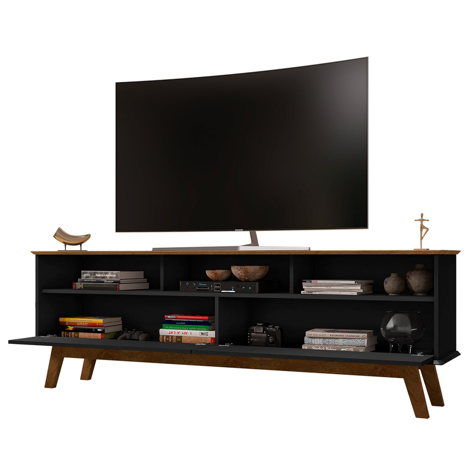 RACK TV HOGA ELEGANT MDP NEGRO 65' CANELA - 2