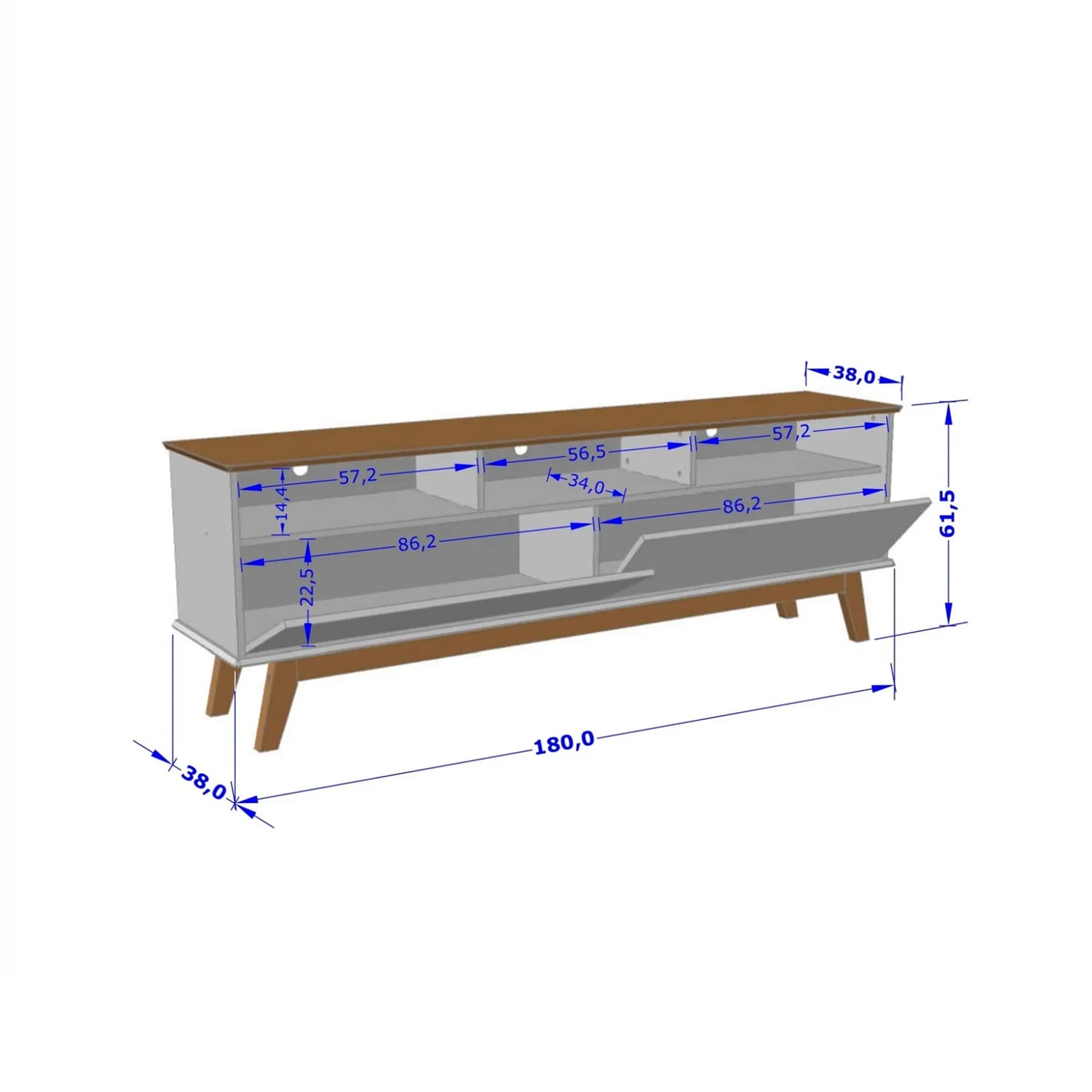 RACK TV HOGA ELEGANT MDP NEGRO 65' CANELA - 3
