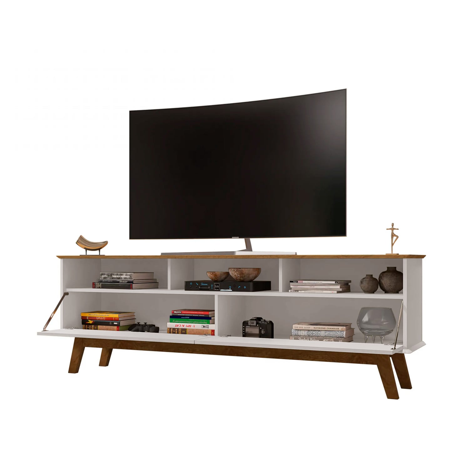 RACK TV HOGA ELEGANT MDP CANELA 65' BLANCO INVIERNO - 4