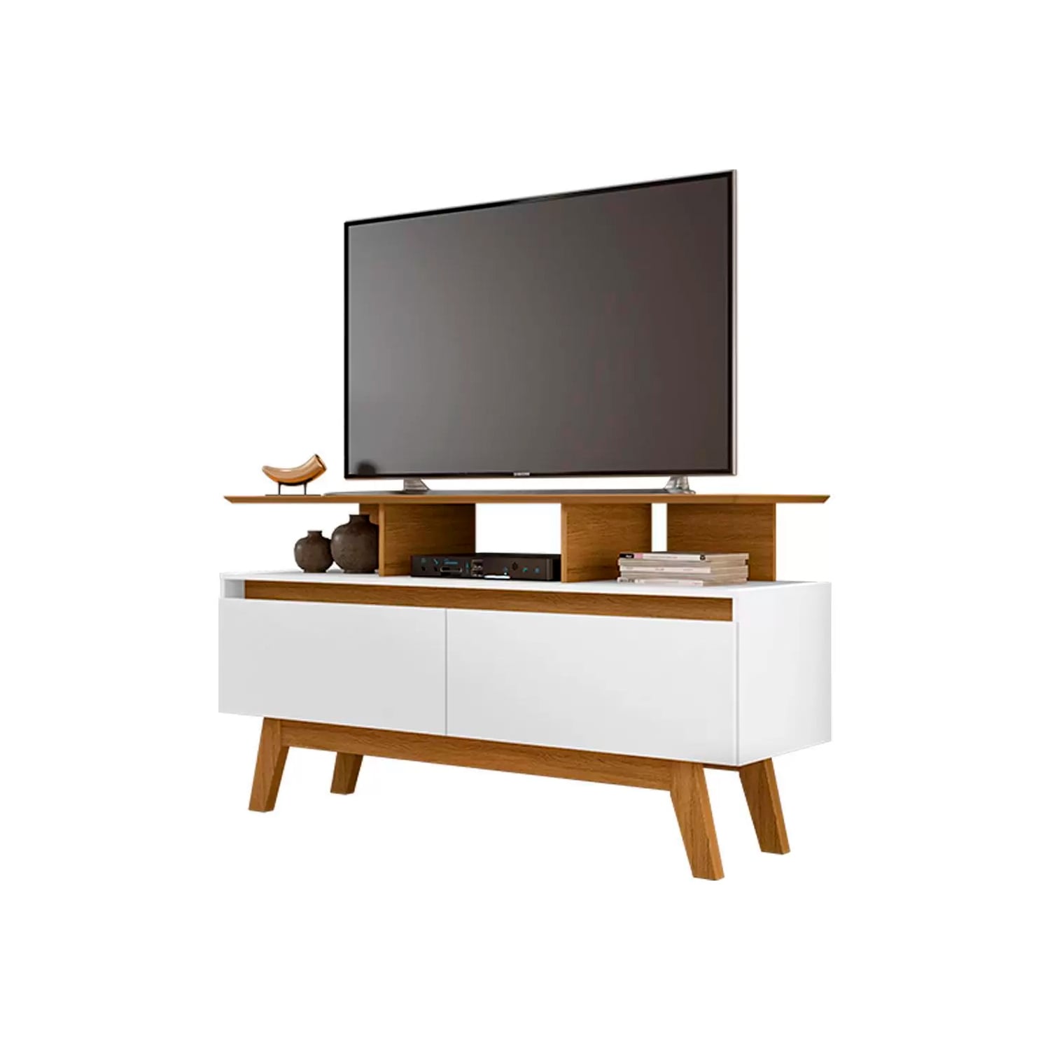 RACK TV HOGA RUBÍ 1.2 MDP CANELA 50' BLANCO - 1