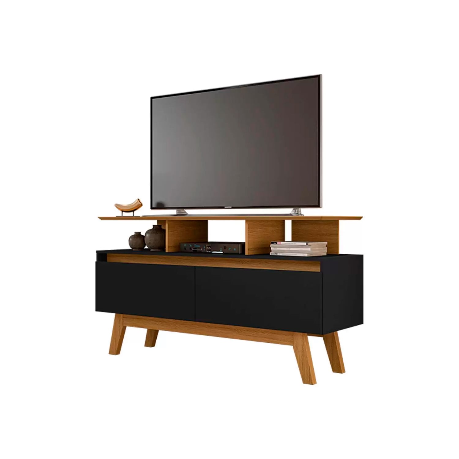 RACK TV HOGA RUBÍ 1.2 MDP NEGRO 50' CANELA - 1