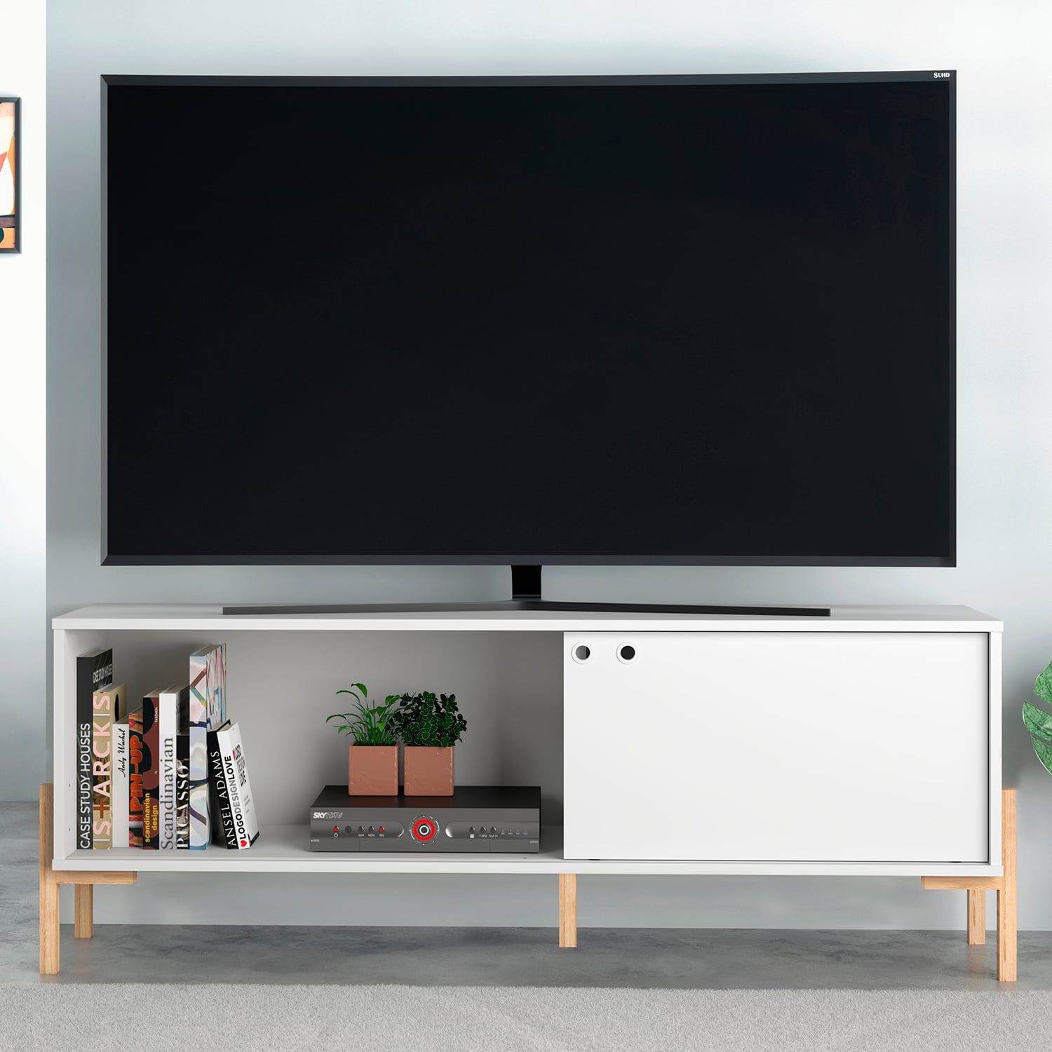 RACK TV HOGA CORNER MDP BLANCO 50' - 2