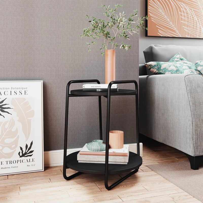 MESA HOGA MILAN APOYO 60X54 NEGRO METAL - 2