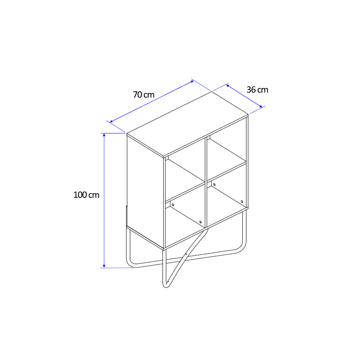ESTANTE 2 NIVELES CONNECT LEGNO NEGRO MATE - 3