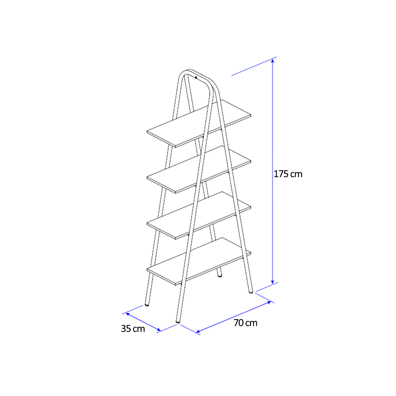 ESTANTE 4 REPISAS CONNECT NEGRO MATE - 3