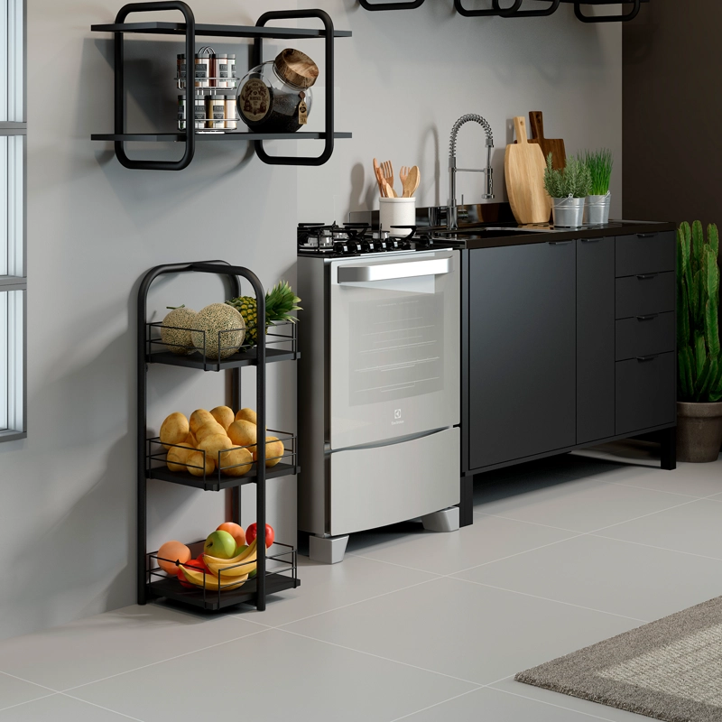 MUEBLE ORGANIZADOR 3 NIVELES CONNECT NEGRO MATE - 2
