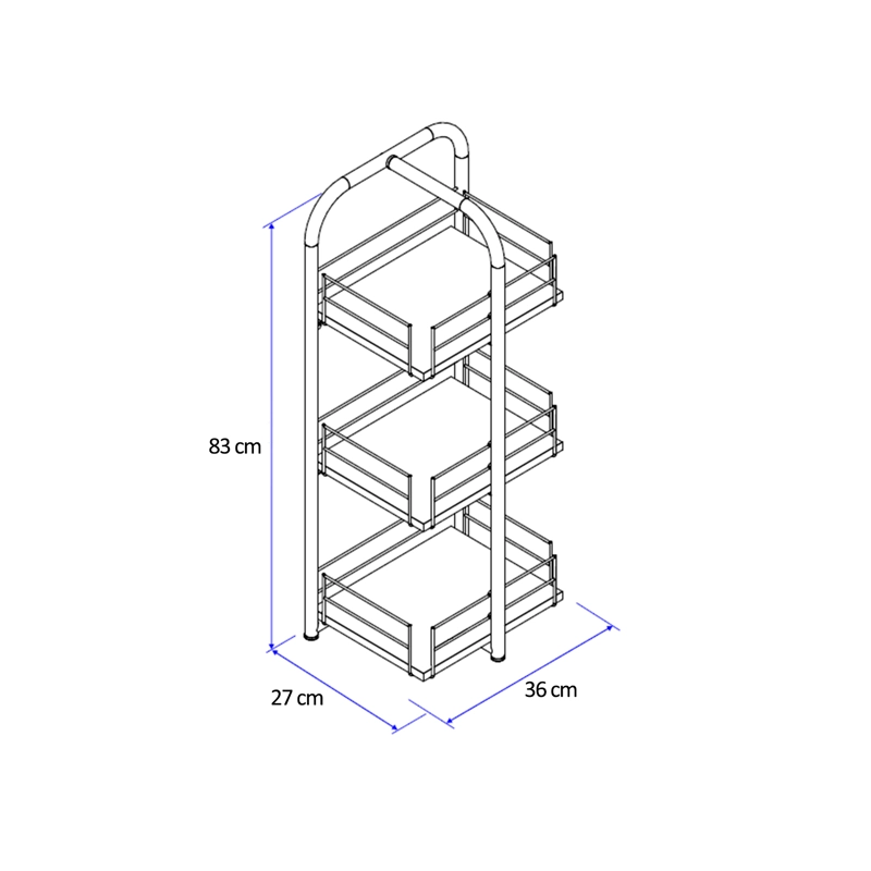 MUEBLE ORGANIZADOR 3 NIVELES CONNECT BLANCO ORO ENVEJECIDO - 3