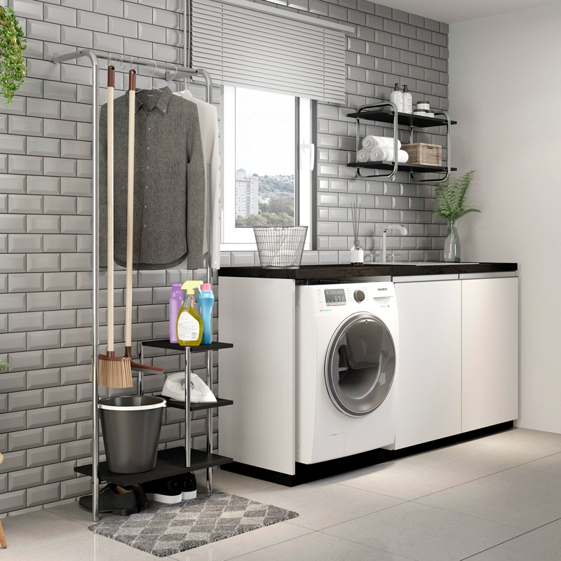 MUEBLE MULTIUSO CONNECT NEGRO CROMADO - 2