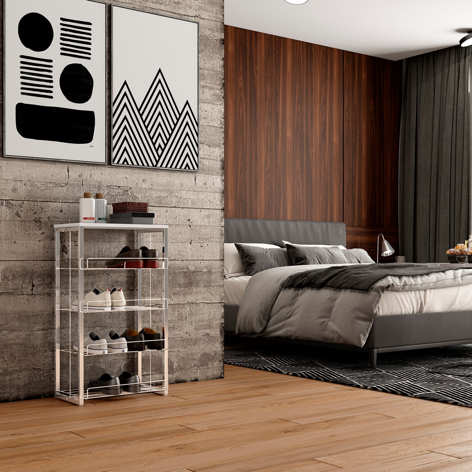 ESTANTE MULTIUSO HOME DESIGN BLANCO CROMADO - 2