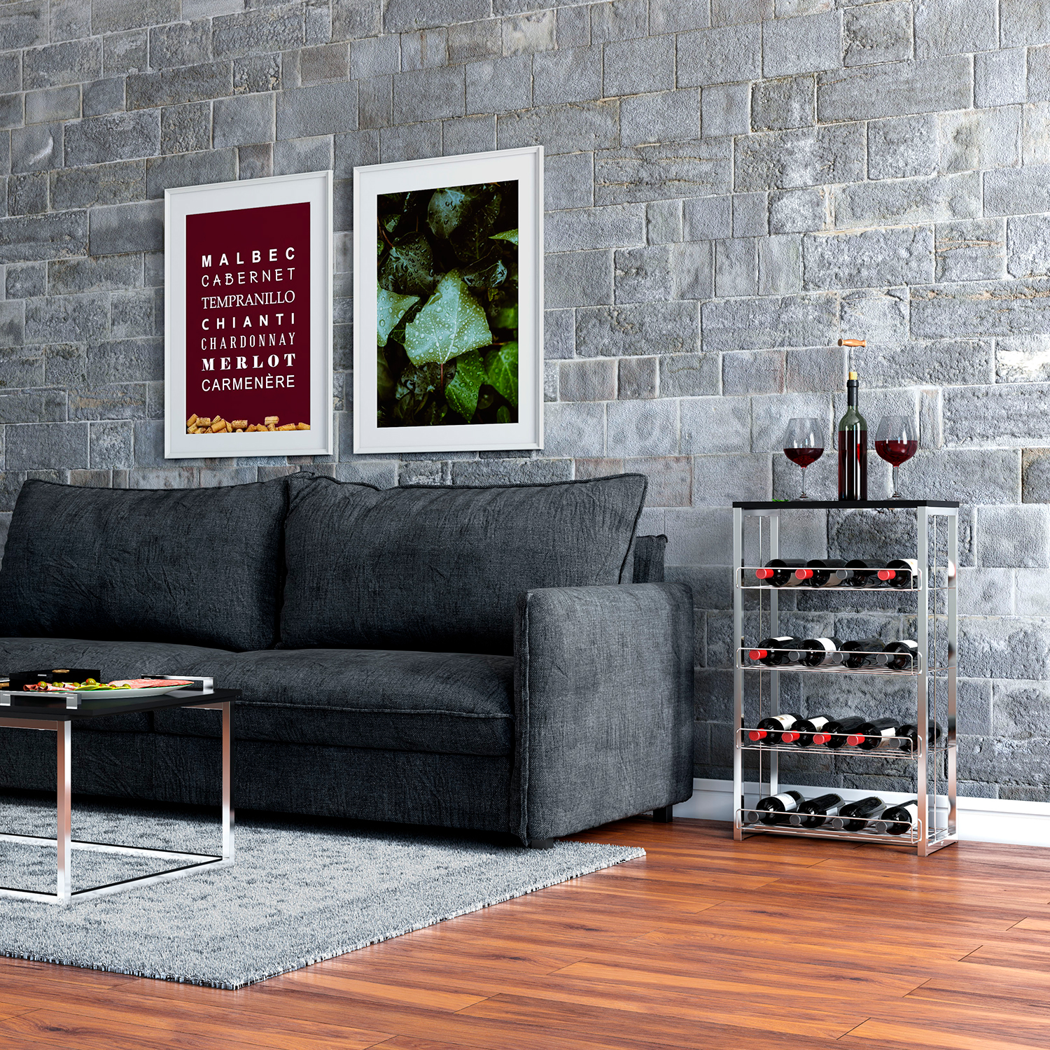 ESTANTE MULTIUSO HOME DESIGN NEGRO MATE CROMADO - 2