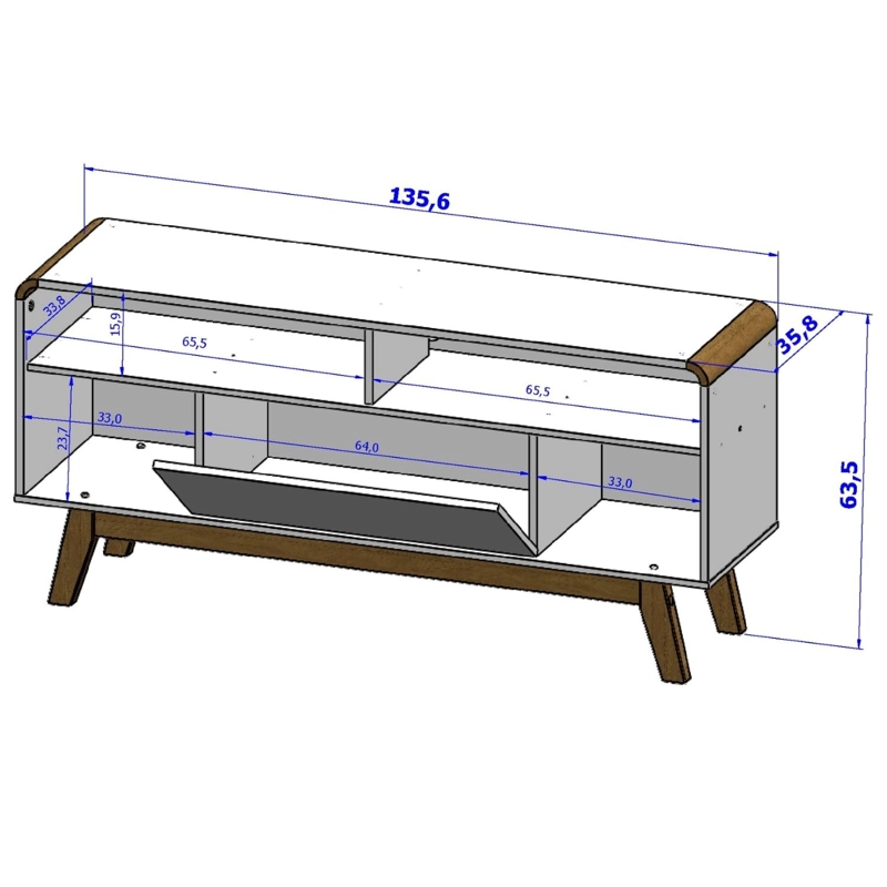 RACK TV HOGA LAZULI MDP BLANCO INVIERNO 55' RATTAN - 3