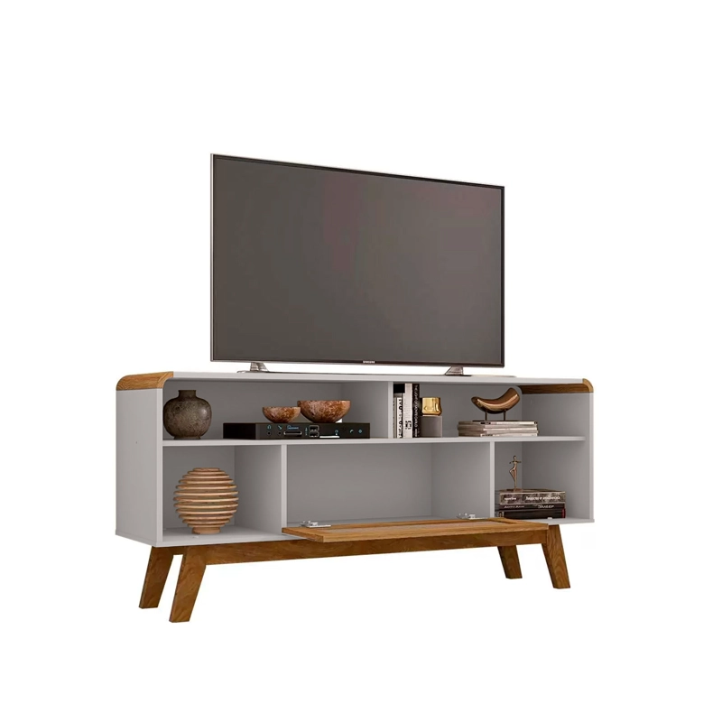RACK TV HOGA LAZULI MDP BLANCO INVIERNO 55' RATTAN - 4