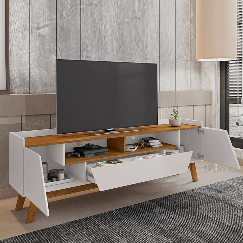 RACK TV HOGA FLORENCIA MDP BLANCO INVIERNO 70' NATURAL - 4