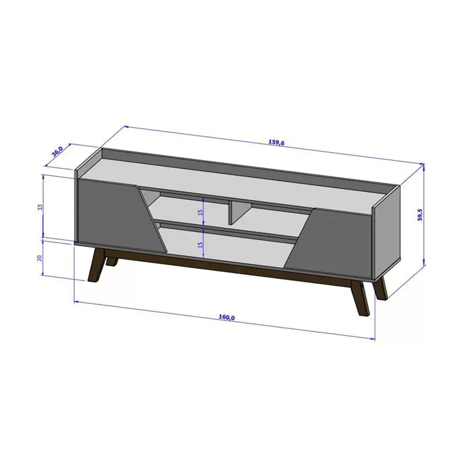 RACK TV HOGA TURIM MDP GRIS 65' NEGRO NATURAL - 3