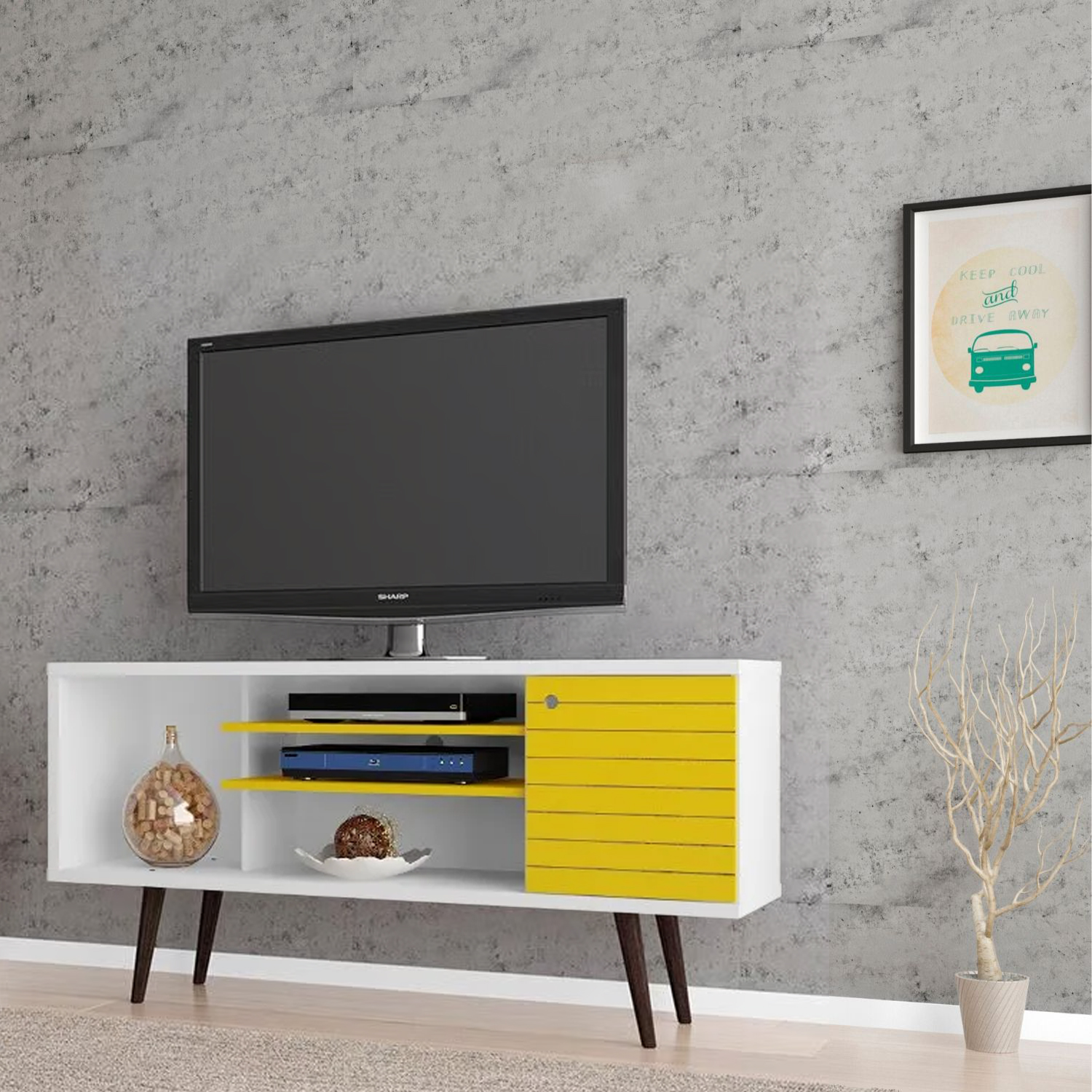 RACK TV HOGA SAFIRA MDP AMARILLO 55' BLANCO - 2