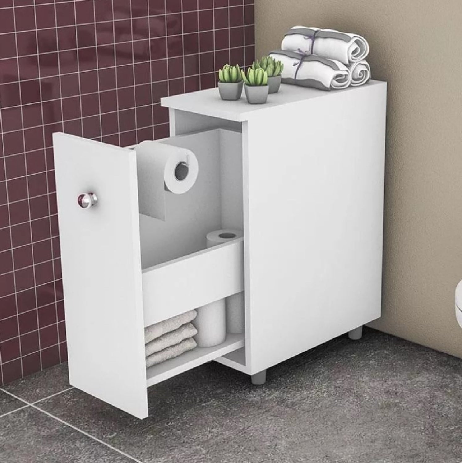 MUEBLE ORGANIZADOR DE BAÑO GALES BLANCO - 2