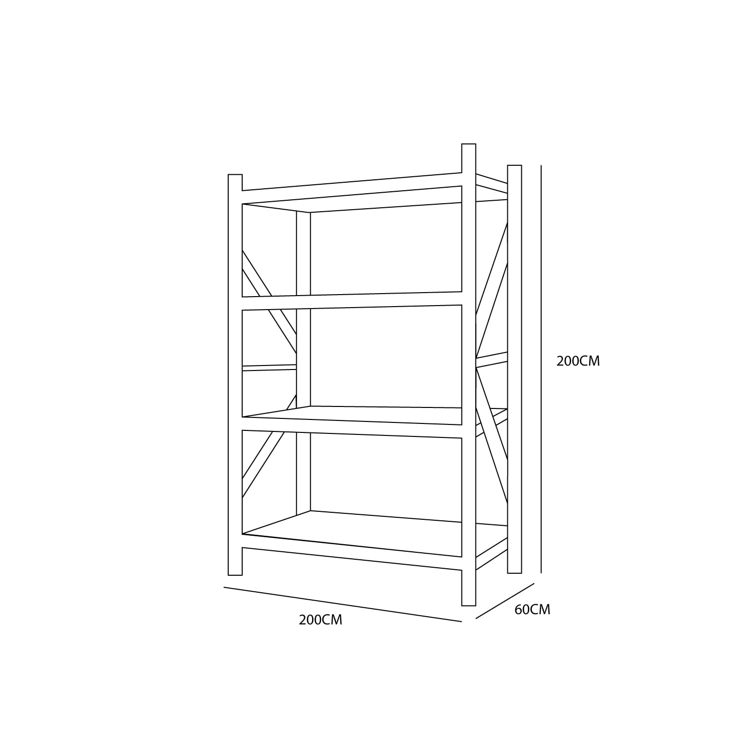 ESTANTE RACK METÁLICO 1000 KG 200X200X60 CM - 3