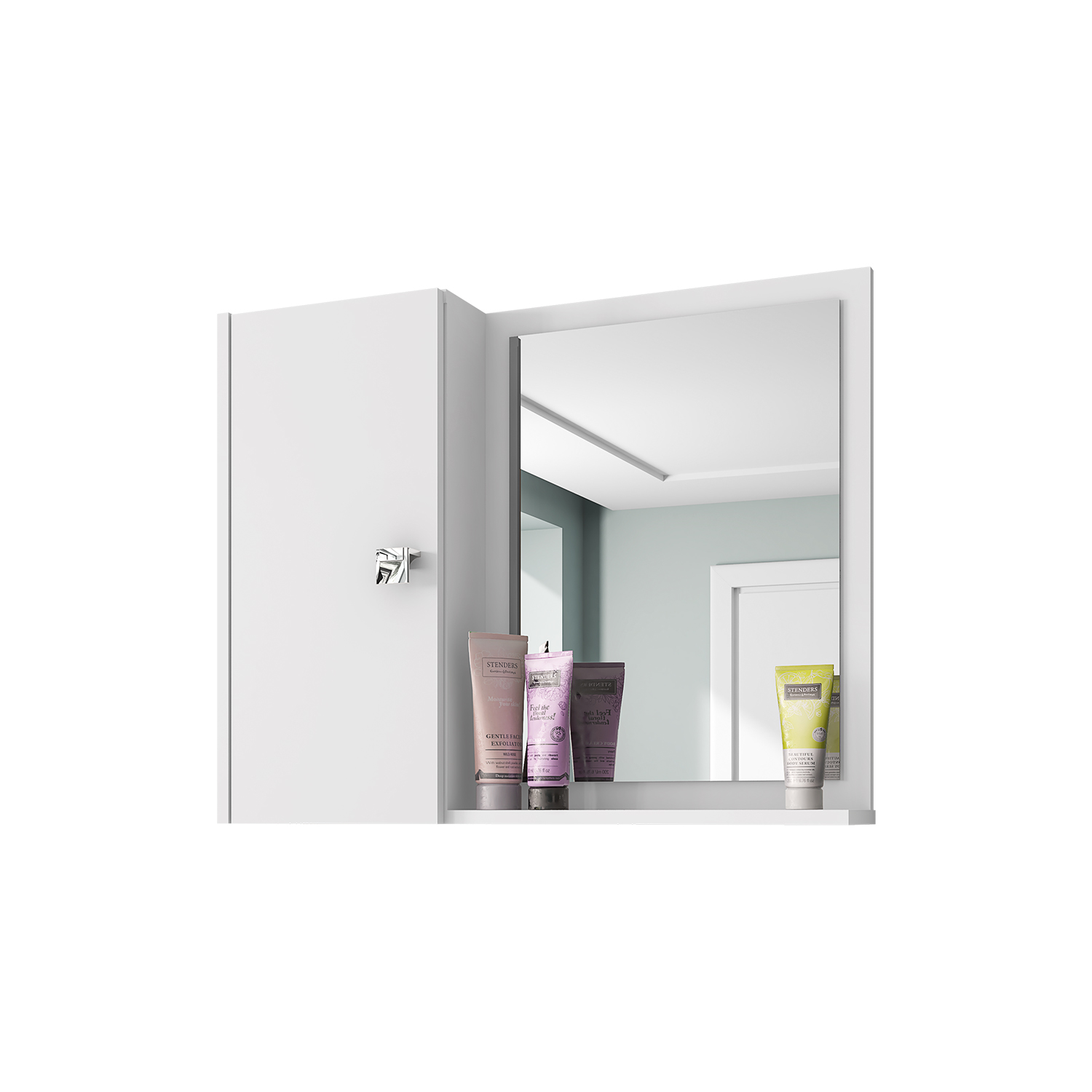 MUEBLE DE BAÑO CON ESPEJO GENOVA BLANCO - 1