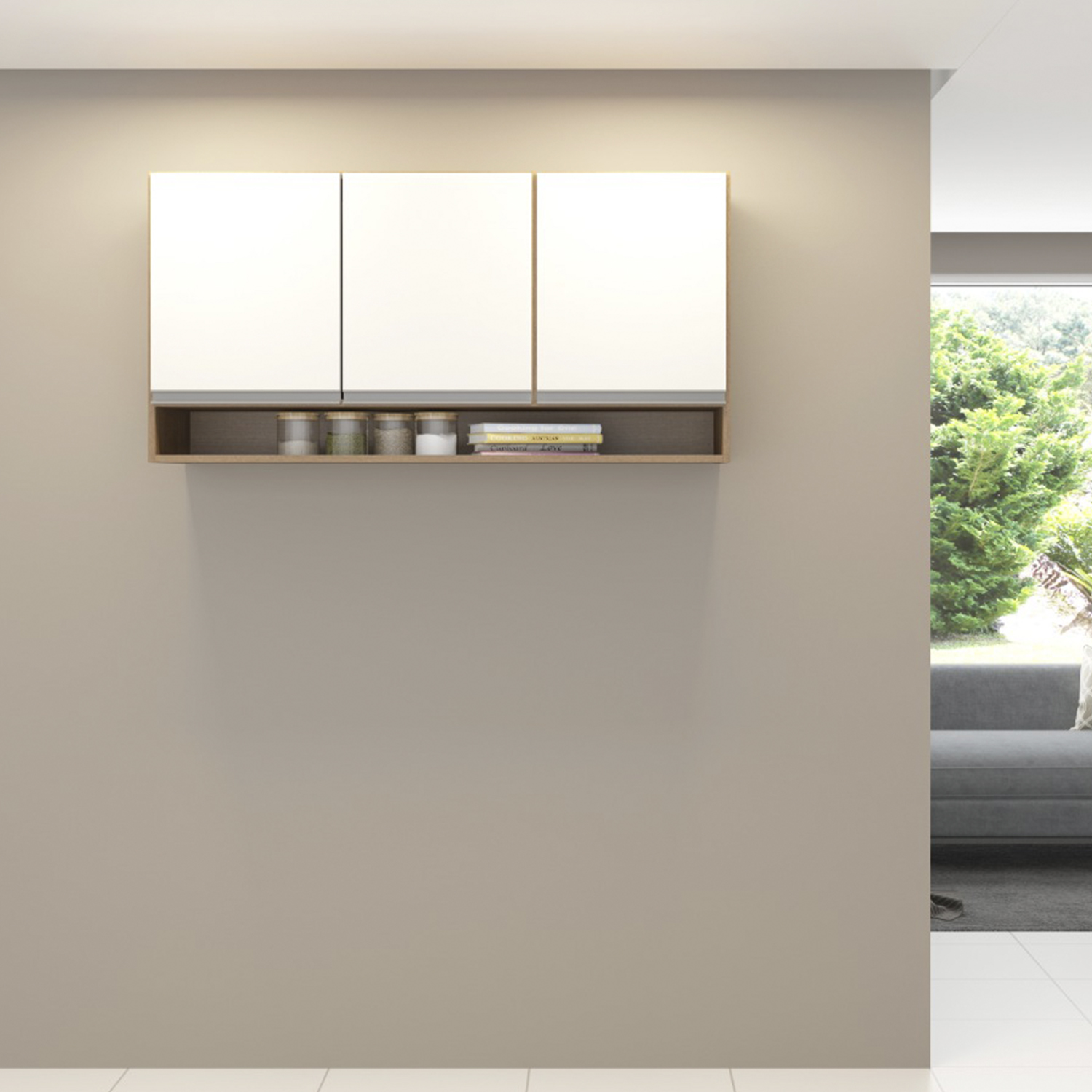 ESTANTE AÉREO 120 CM SABRINA AVELLANA BLANCO TX - 2