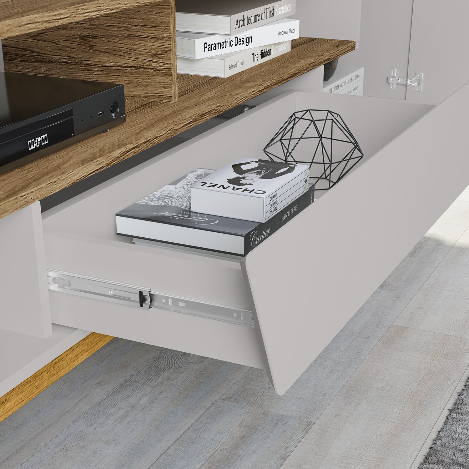 RACK TV 75' HOGA FLORENCIA BLANCO INVIERNO CANELA - 4