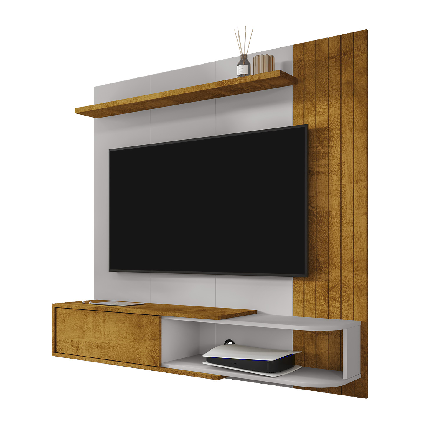 PANEL RACK TV 55' HOGA PARATY NATURAL BLANCO INVIERNO - 1