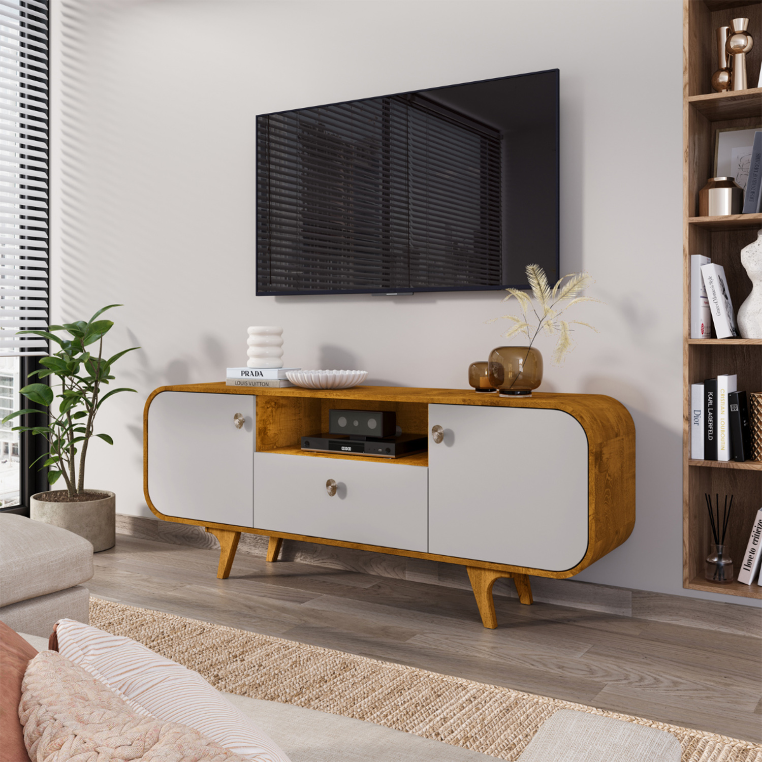 RACK TV 55' HOGA NORONHA NATURAL BLANCO INVIERNO - 2