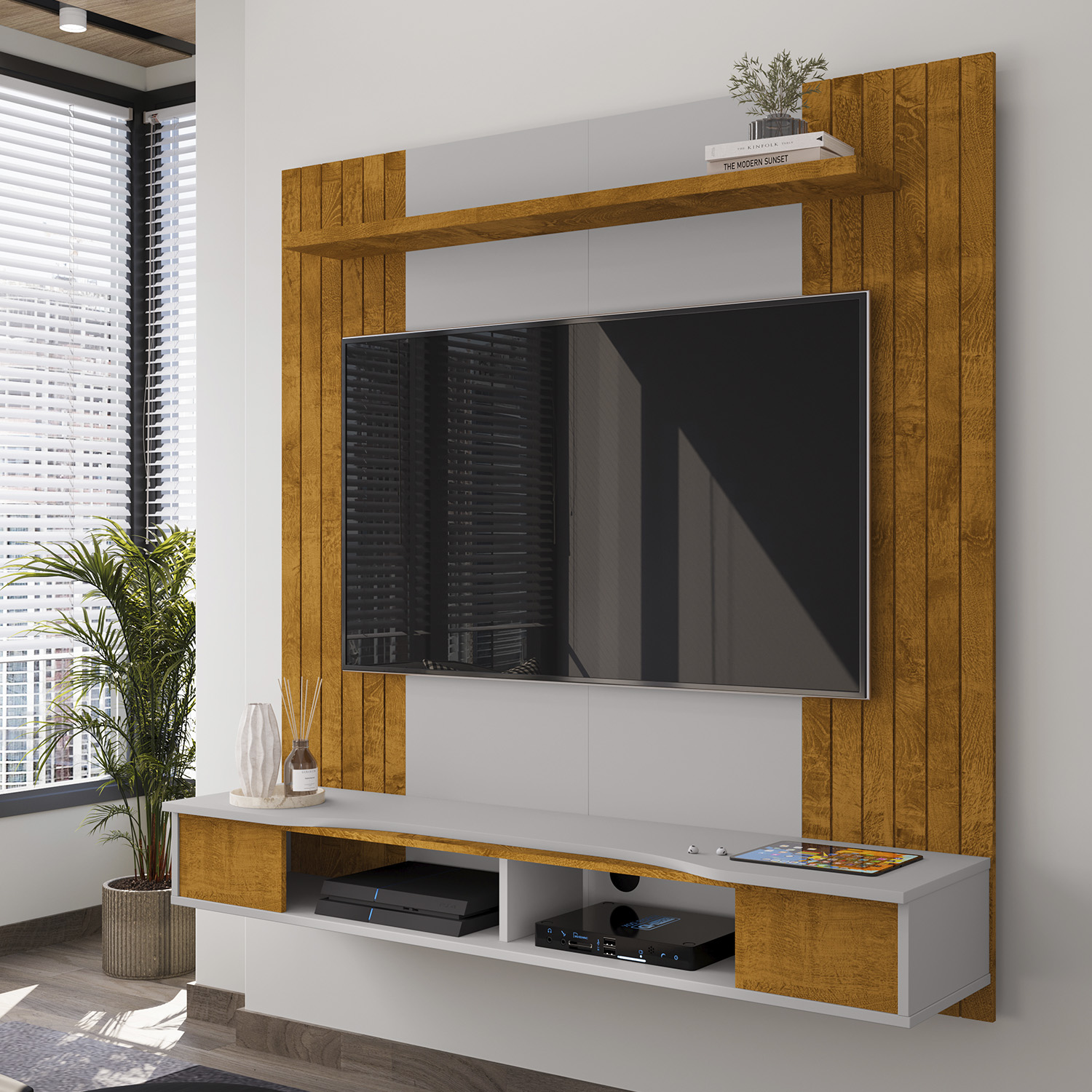 PANEL RACK TV 55' HOGA IPANEMA NATURAL BLANCO INVIERNO - 2