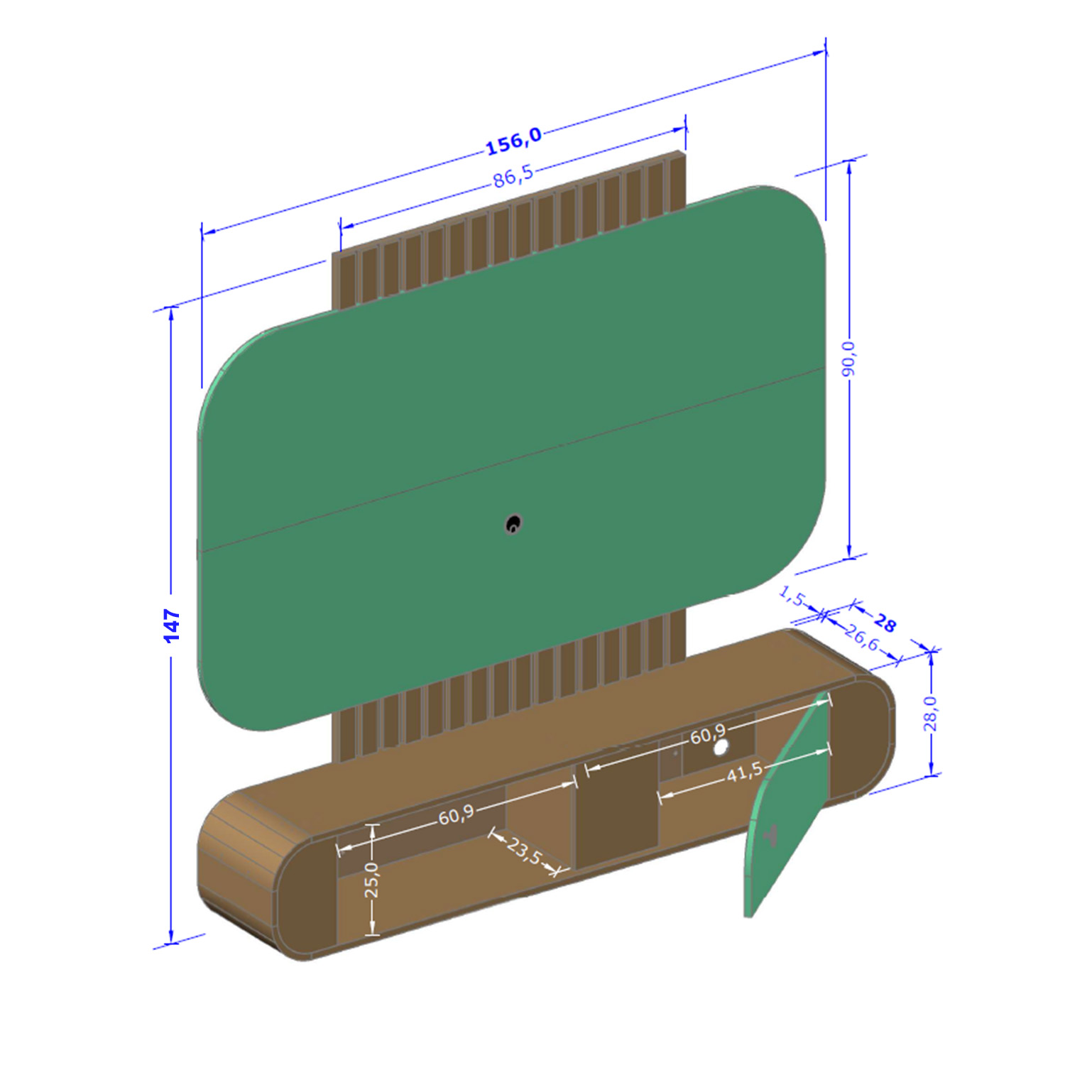 PANEL RACK TV 55' HOGA JURERE NATURAL PISTACHO - 3
