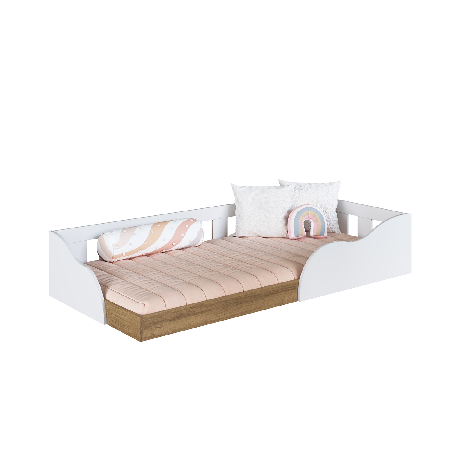 CAMA MONTESSORI 1 PZA HOGA MEMPHIS EN COLOR BLANCO - 1