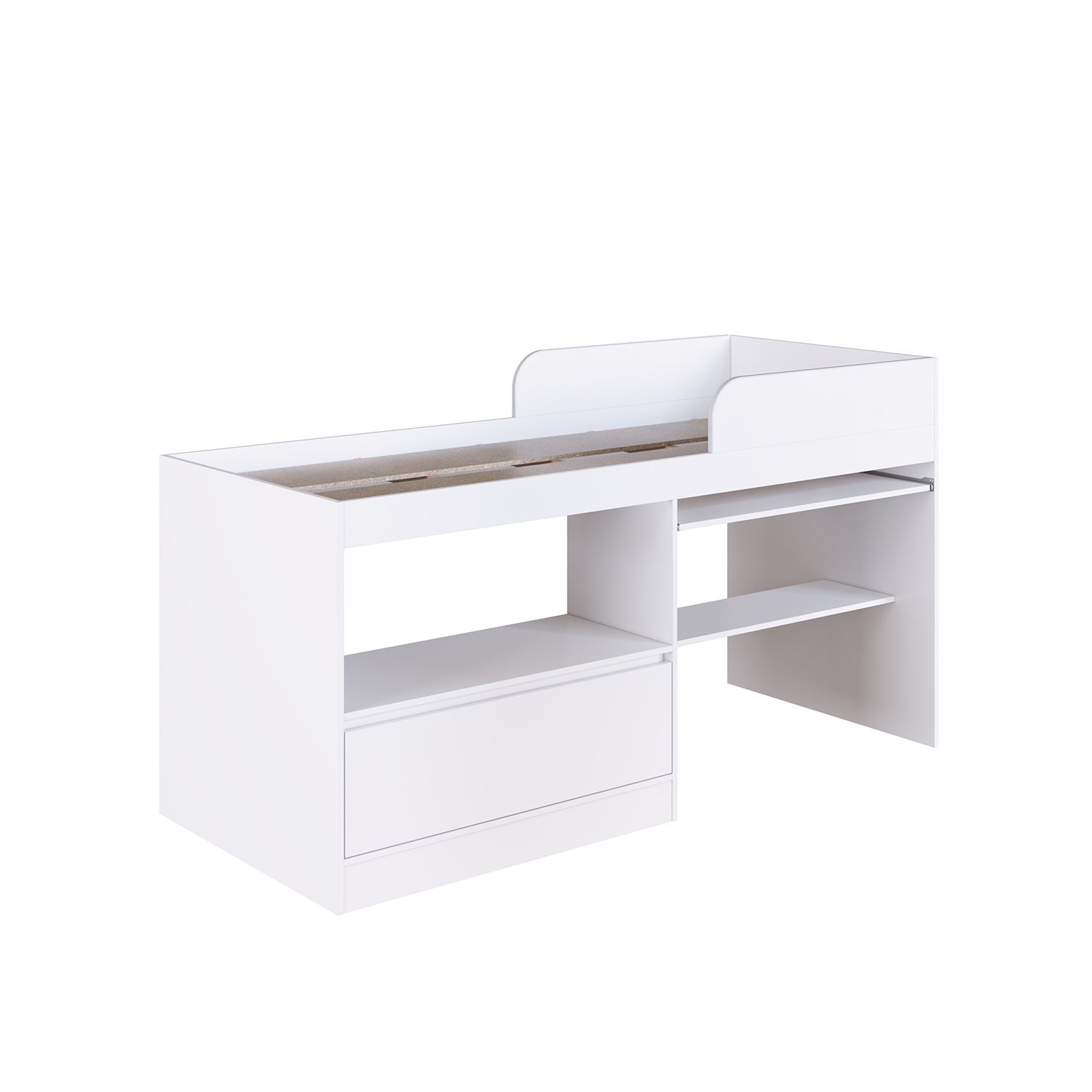 CAMA ALTA MULTIFUNCIONAL 1,5 PZA HOGA JACARTA EN COLOR BLANCO - 4