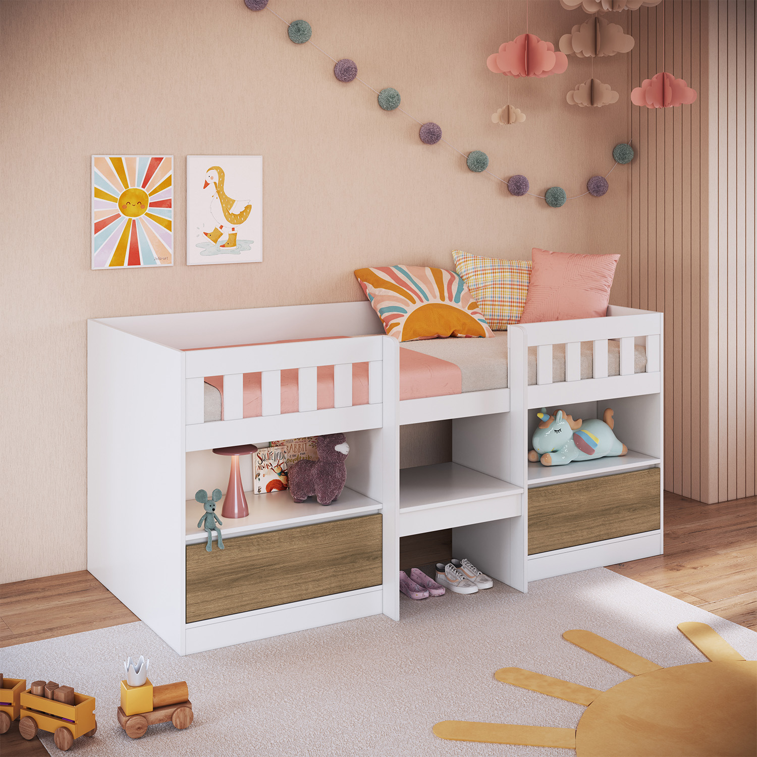 CAMA ALTA 2 PUERTAS 1 PZA HOGA BELA MIEL - 2