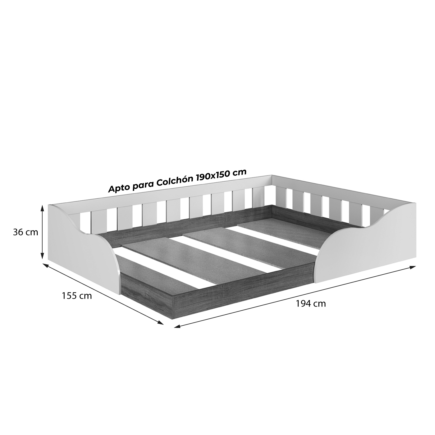 CAMA MONTESSORI 2 PZA HOGA MEMPHIS EN COLOR BLANCO - 3