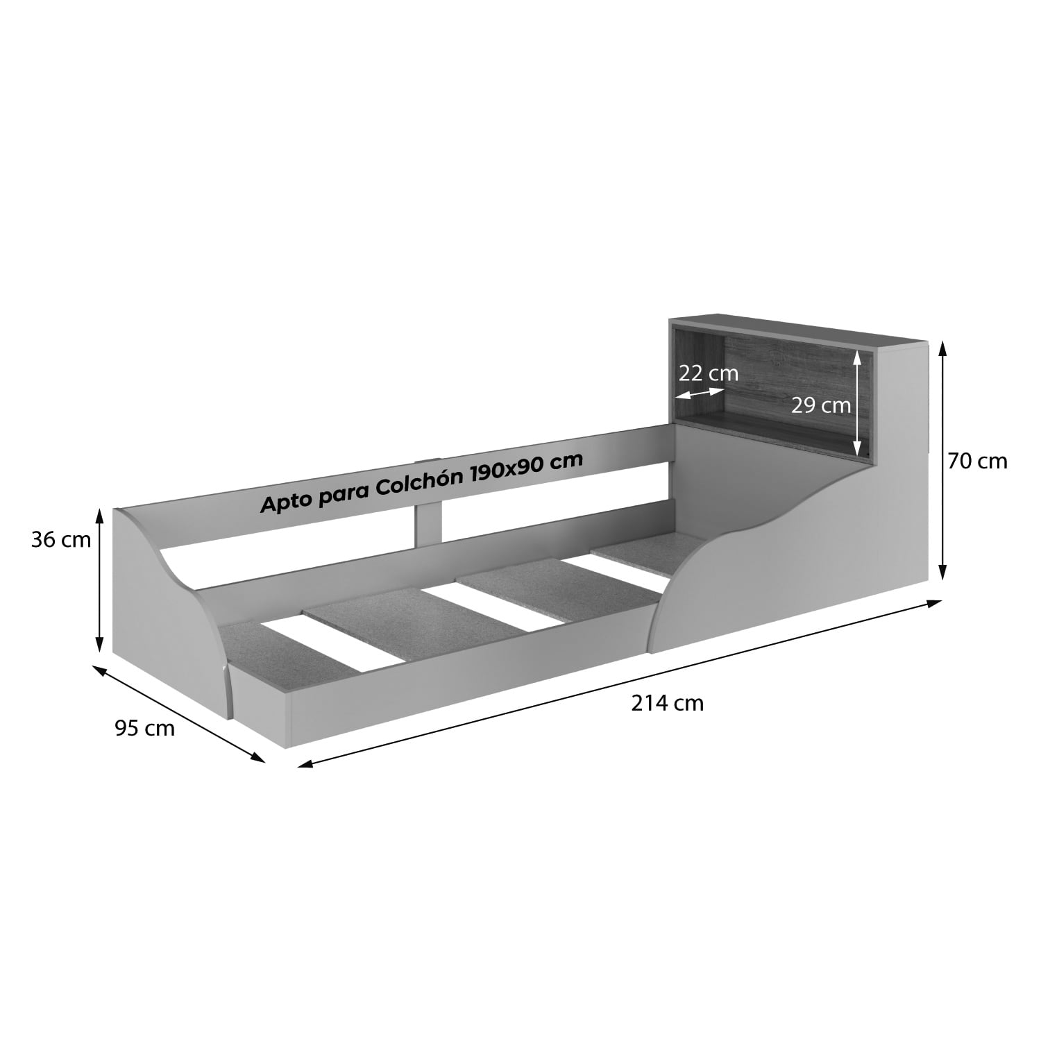 CAMA MONTESSORI CON LUZ LED 1 PZA HOGA LILLE ARENA - 3