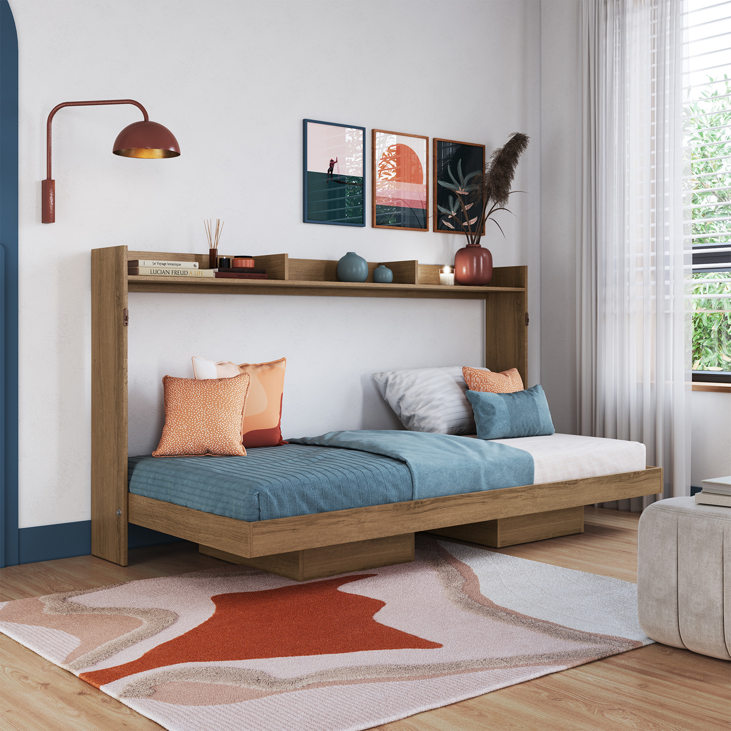 CAMA PLEGABLE HORIZONTAL 1 PZA HOGA HANOVER MIEL - 2