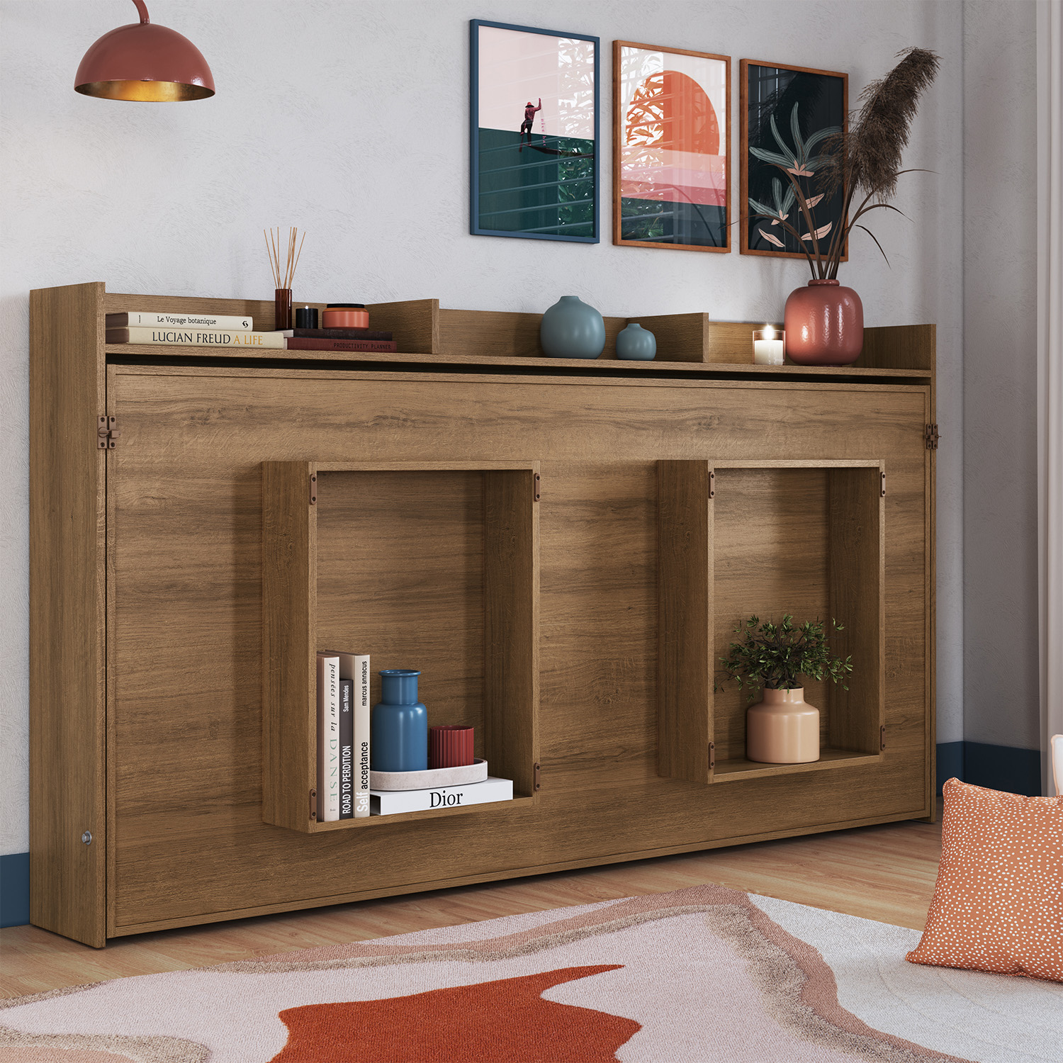 CAMA PLEGABLE HORIZONTAL 1 PZA HOGA HANOVER MIEL - 4