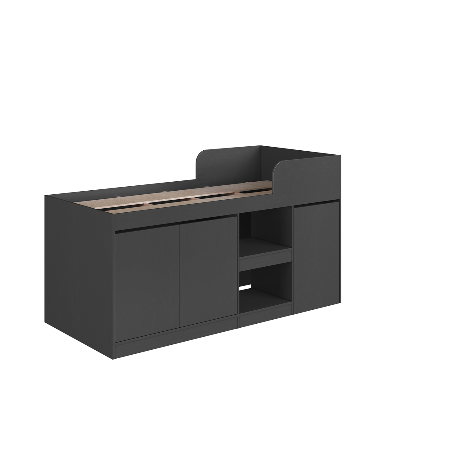 CAMA ALTA + ESCRITORIO 2 PUERTAS 1,5 PZA HOGA JAMAICA GRIS - 4