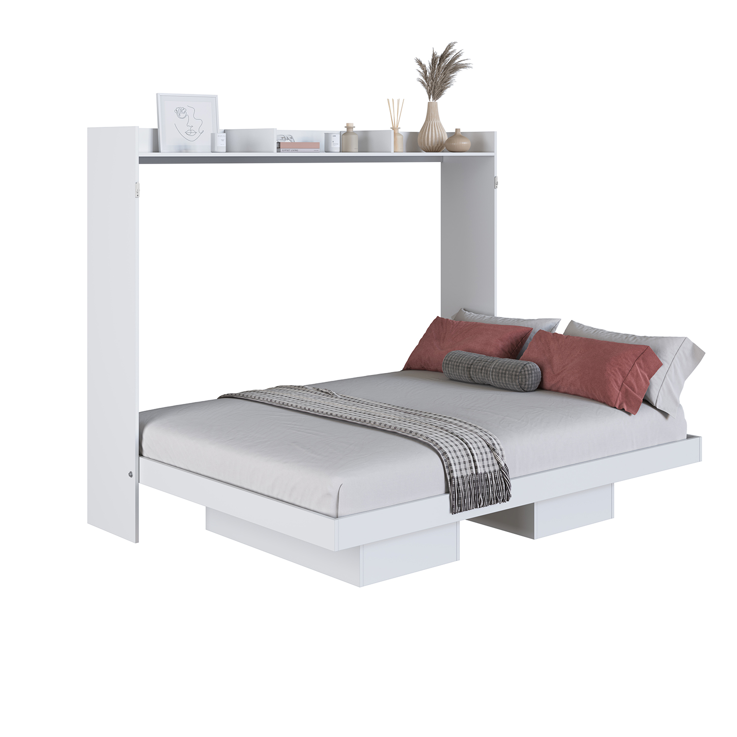 CAMA PLEGABLE HORIZONTAL 2 PZA HOGA HANOVER EN COLOR BLANCO - 1