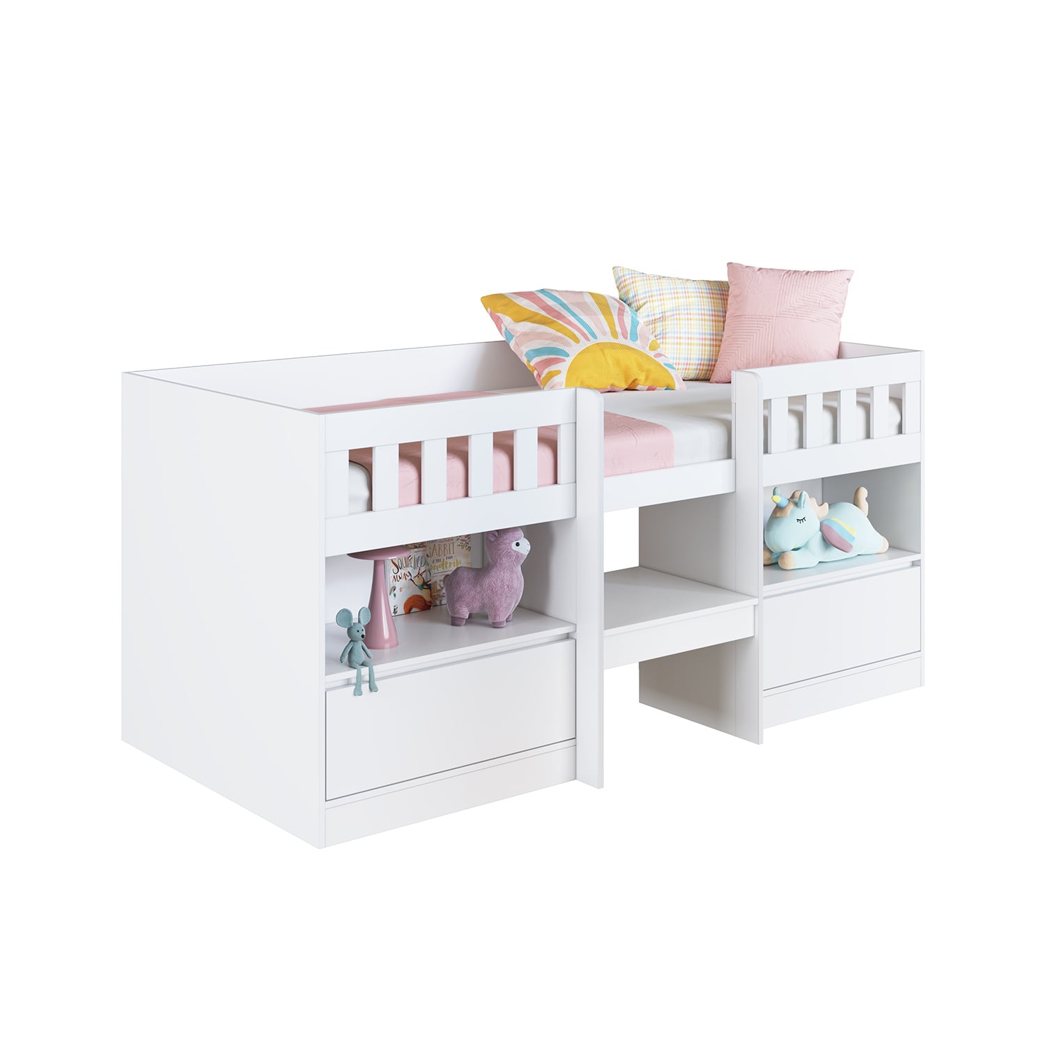 CAMA ALTA 2 PUERTAS 1 PZA HOGA BELA EN COLOR BLANCO - 1