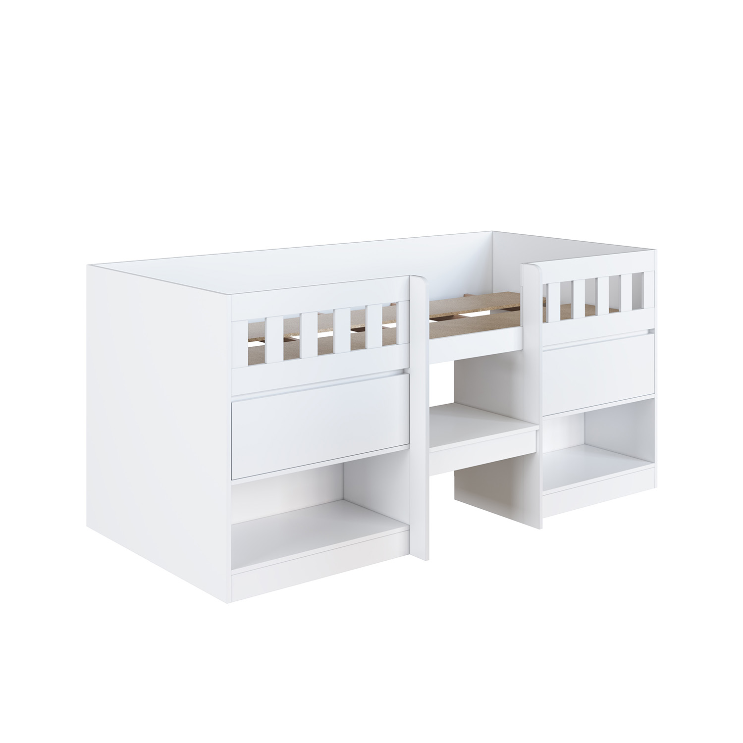CAMA ALTA 2 PUERTAS 1 PZA HOGA BELA EN COLOR BLANCO - 4