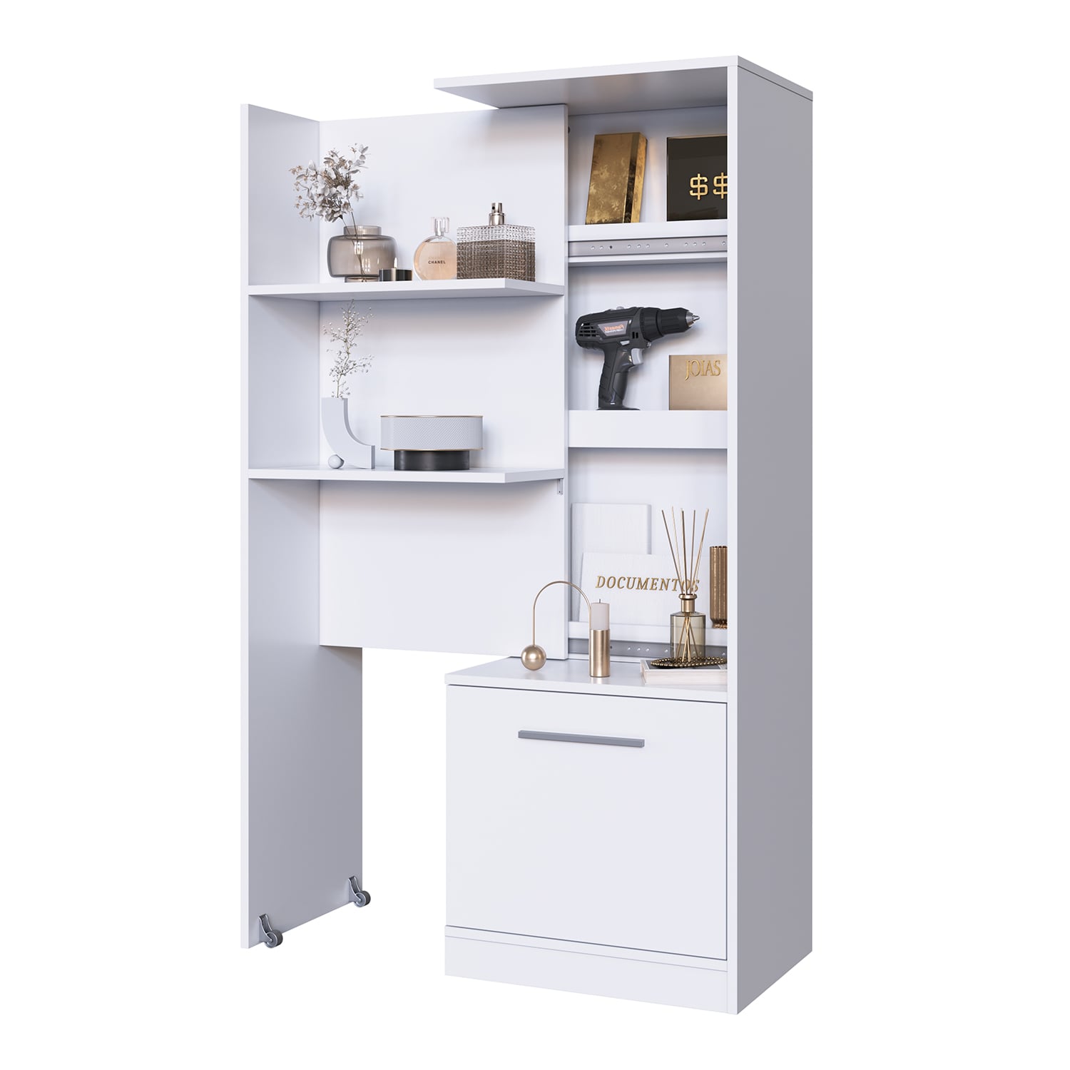 ESTANTE MULTIUSO EXTENDIBLE HOGA LOCK EN COLOR BLANCO - 1