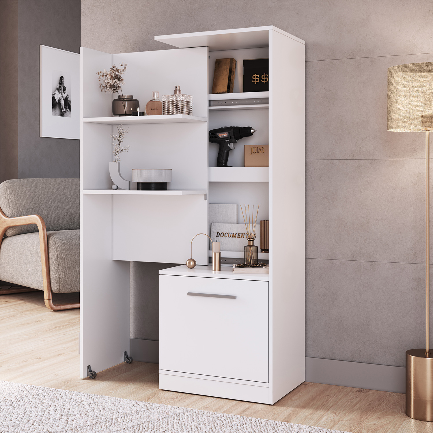 ESTANTE MULTIUSO EXTENDIBLE HOGA LOCK EN COLOR BLANCO - 2