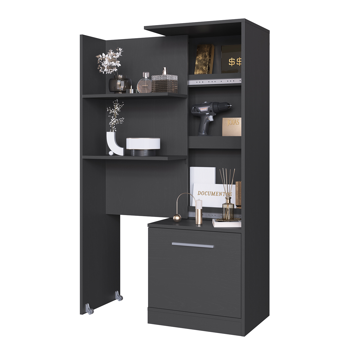 ESTANTE MULTIUSO EXTENDIBLE HOGA LOCK GRIS - 1