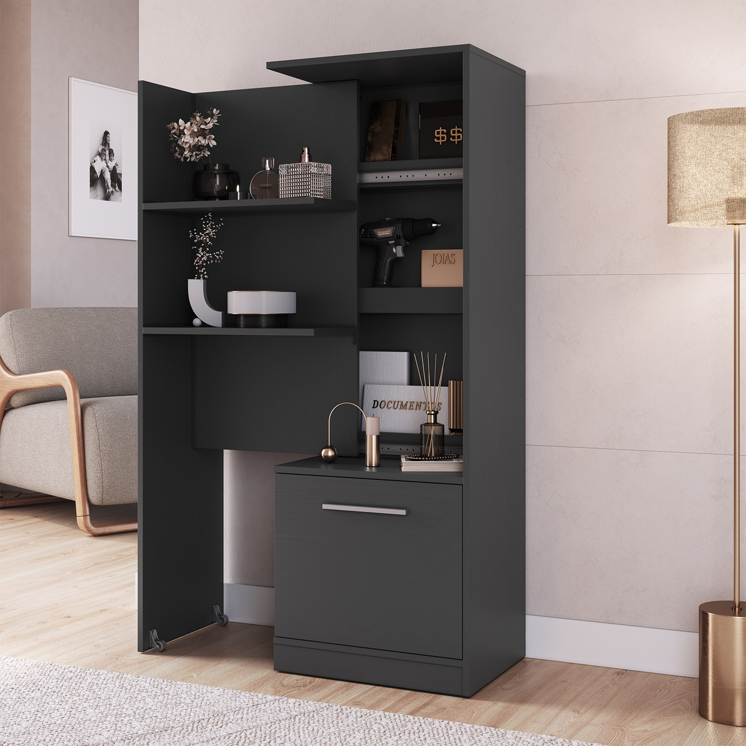 ESTANTE MULTIUSO EXTENDIBLE HOGA LOCK GRIS - 2