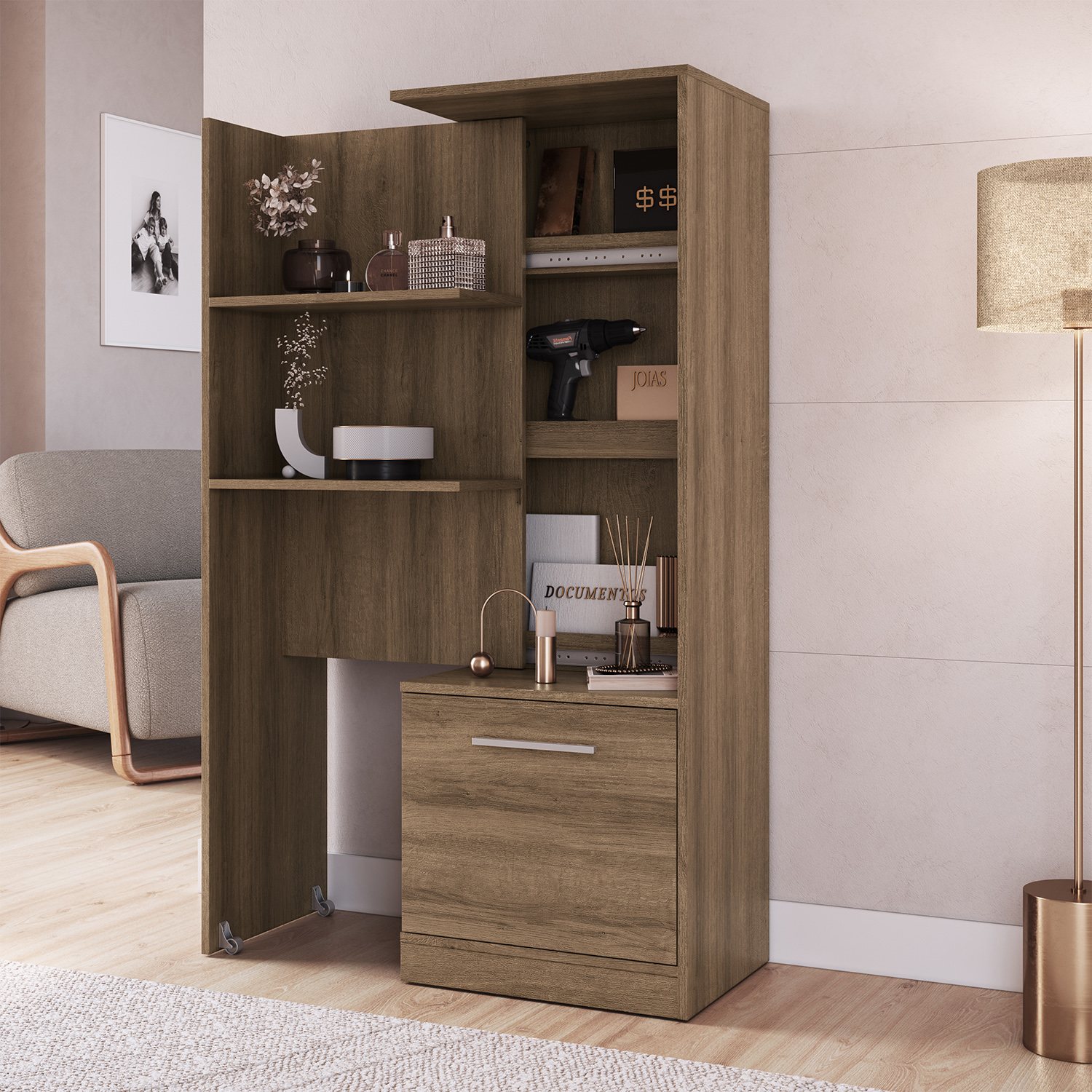 ESTANTE MULTIUSO EXTENDIBLE HOGA LOCK MIEL - 2