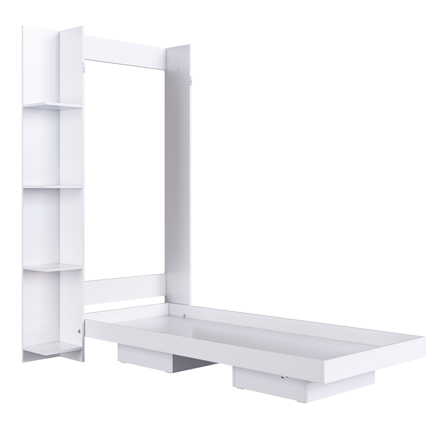 CAMA PLEGABLE VERTICAL CON ESTANTE 1 PZA HOGA VANCOUVER BLANCO - 4