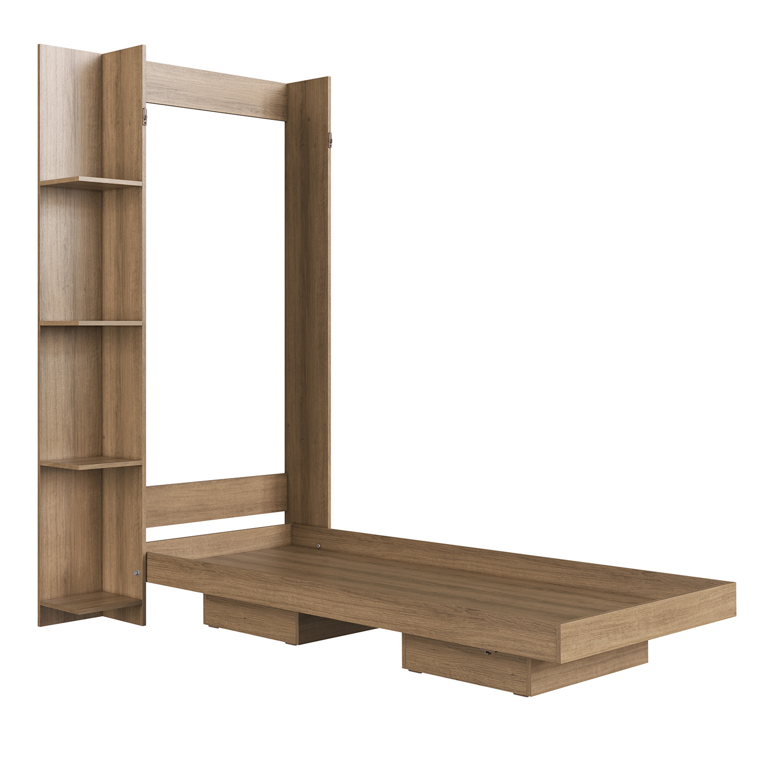 CAMA PLEGABLE VERTICAL CON ESTANTE 1 PZA HOGA VANCOUVER MIEL - 4
